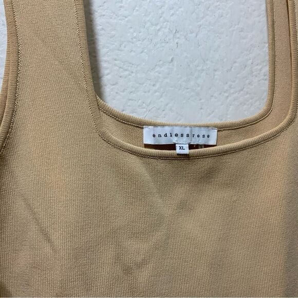 2.7 AUGUST APPAREL Endlessrose bodycon tan dress size XL - Picture 4 of 7